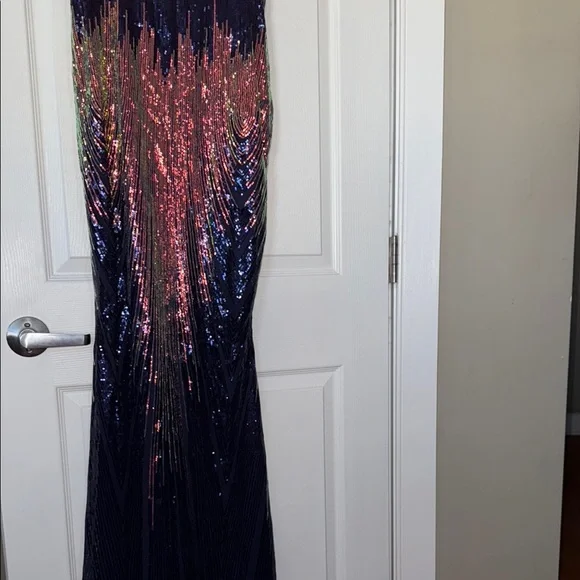 Multicolor Sequin Dress with Spaghetti Straps - Picture 6 of 16